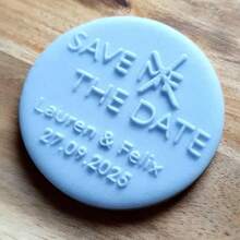 用 2 块饼干定制文字蛋糕装饰万圣节和圣诞节 DIY 切刀糖蛋糕模板婚礼粘土翻糖压花器名字蛋糕模具手工饼干/饼干压花器印章