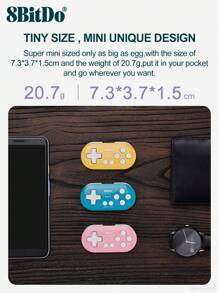 Mandos inalámbricos 8BitDo de tamaño mini, compatibles con , 2 Switch, Android, Windows 10/11, Steam, Raspberry Pi. Modo teclado para Anki, Procreate, MacOS. Modo de juego de 8 horas. Colores: azul, amarillo y rosa. - Azul - Ver 5