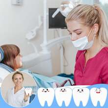 6/12/18张装牙科助理便签本，带牙齿图案，牙科保健助理礼物，趣味办公室员工礼物，送给同事、女性、医生、护士 - 白色 - 查看 6