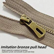 10 件 #3 金属短拉链，仿青铜钛合金，包袋/皮革制品制作 DIY 缝纫工具 - 3#金屬拉鍊 - 查看 8