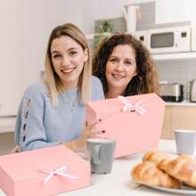 10pcs - Pink Gift Boxes With Lids And Ribbons, Suitable For Bridesmaid Invitation Boxes, Wedding Gift Boxes, Birthday Gift Boxes, Baby Shower Boxes, Valentine's Day Gifts, Etc. - Pink - View 6