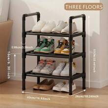 Portascarpe impilabile a 3 ripiani, salvaspazio per ingresso, corridoio e armadio, scaffale per riporre e organizzare le scarpe