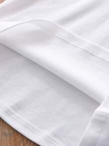 Top Polo Feminina, Estilo Casual Elegante Escolar com Bordado Xadrez, Cor Contrastante na Gola, Camiseta de Manga Curta, Tops de Cor Sólida Respiráveis e Macios, Novos Lançamentos de Verão para Meninas Pré-Adolescentes e Crianças