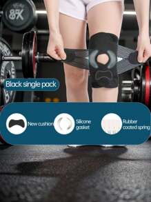1pc 8th Generation Knee Support Brace With Side Stabilizers, Enhanced Compression, Breathable & Adjustable Knee Sleeve, Non-Electric Device - Effectively Relieve Pain And Discomfort! Ideal For Sports, Fitness And Daily Life!