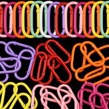 10 piezas Mosquetón de aleación de zinc de colores - Clips de resorte para llaves, bolsas, botellas de agua y mochilas - Mosquetón de pista - Ver 6