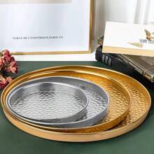 1pc Retro Exquisite Storage Metal Tray Decor Jewelry Accessory Plate Nordic Ins Style Jewelry Tray Tabletop Tray Wedding Opening Ceremony Decoration Tray Storage Items - Multicolor - View 2