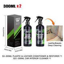 Automotive Plastic Leather Coating Wax, Dashboard Wax, Interior Central Control Plastic Renewal, Brightener & Maintenance Solution, HGKJ S3