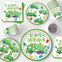 120 Garbage Truck Birthday Party, Plates, Cups, Napkins And Forks Party Supplies Garbage Truck Party Cutlery Set Waste Management Recycling Party Decorations Birthday Party Gifts For 24 Guests - Multicolor - View 3