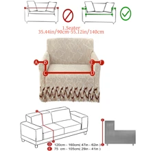 1 peça linda capa de sofá com saia decorativa, antiderrapante, elástica, tecido de seda leitosa, antissujeira para animais de estimação, assento único, assento duplo, três assentos, quatro assentos, estampa geométrica, capa de sofá, estilo saia, estilo quatro estações