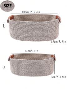 1pc Customized Handmade Woven Storage Basket, Suitable For Bathroom, Bedroom, Living Room, Kids Toys, Pet Supplies, Wedding Decor, Valentines Day, Halloween, School Season, Home Storage