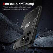 军工防摔单件装黑色全身保护手机壳，适用于 Infinix Smart 8/Infinix Hot 40i/Transmission Spark 20/Transmission Spark 20C/Transmission Spark Go 2024，防摔防震，超薄设计，带支架功能。提供经典黑色、时尚海军蓝和优雅紫色三种颜色，防水防刮。 - 黑色 - 查看 6