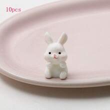 5/10pcs Cute Rabbit Figurines, Resin Miniature Rabbit Statues For Home, Micro Landscape Decoration - Multicolor - View 9