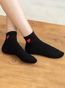 10 Pairs Random Women Heart Pattern Cute Thin Breathable Comfy Versatile Low-Cut Ankle Socks