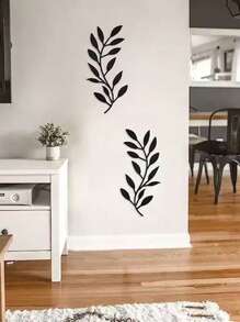 2pcs Farmhouse Leaf Metal Wall Art Decor - Elegant Home Decor For Housewarming, Metal Hanging Decorations, No Electricity Or Feathers Design, Suitable For Living Space Wall Decor, Living Room, Bedroom, Office Gifts Birthday Graduation