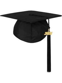 Unisex Adult Graduation Cap With 2025 Tassel Year Charm For Bachelor Master,Party Decorations Graduation Hat - Black - View 1