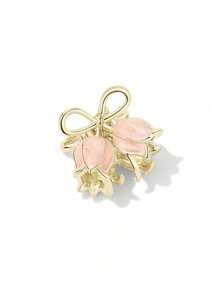 1 件花朵装饰甜美风格发夹，铃兰花合金发夹，适合女士，情人节家居浴室装饰 - 彩色 - 查看 9