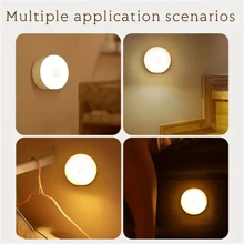 1 件/3 件/6 件 LED 可充电迷你夜灯，壁挂式床头灯，可调亮度和色温，磁性橱柜照明，适用于汽车、卧室、婴儿房、浴室、衣柜、厨房（250mAh） - 白色 - 查看 8