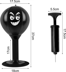 Punching Ball Table, Funpunch Rage Bag Desk Punch Bag Tool Mini Boxing Xmas Gift - Black - View 3