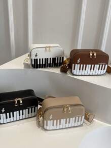 1pc Piano-Shaped Large Capacity Makeup Organizer, Suitable For Storing Daily Cosmetics
