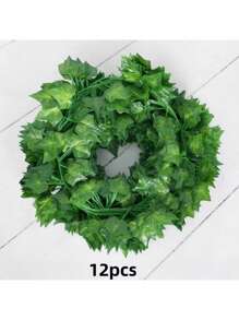 1/6/12pcs Artificial Ivy Vine, Fake Leaf Garland, Home Party Decorative Green Plants Foliage For Home, Window, Garden Gifts Birthday Graduation