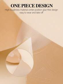 Solid Self-Adhesive Stick On Bra, Suitable For Everyday Wear - Apricot - View 4