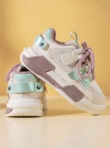 1 Pair Kids Sports Shoes With Large PU Area Anti-Slip Rubber Sole, Large Breathable Toe Cap, Comfortable Wear