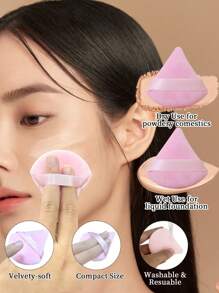 18 piezas de herramientas de belleza, incluido un set de 14 pinceles de maquillaje con mango de plástico ABS, cerdas suaves de fácil limpieza sin desprendimiento, incluye pinceles para rubor, polvos, corrector, perfilador, con base en forma de palma, polvos, rojo, corrector y multiusos para principiantes y profesionales, 4 piezas de esponjas de maquillaje triangulares para secar, regalo de recuerdo