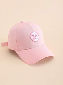 1pc M-Letter Children's Adjustable Baseball Cap, Breathable Lightweight Absorbent Soft Simple Casual Suitable For Walking, Daily, Vacation, Outdoor, Gift