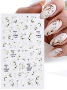 2 STUKS Glamoureuze Witte Lelie Van De Vallei Nagelstickers 5D Reliëf Ontwerpen Zelfklevende Nagelkunst Decals Realistische Bloemblaadjes Stickers Voor Lente Zomer Nagels