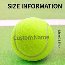 1 bola de tênis personalizada, personalizada com nome, presente de Natal/aniversário, alta elasticidade para treinamento e jogo de iniciantes, bola de massagem para animais de estimação, brinquedo de mastigar, acessório de tênis com logotipo personalizado, suprimentos para animais de estimação para alívio do estresse