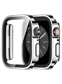Apple Watch 表壳 40/41/42/44/45/46/49mm 男女通用，黑色/银色/玫瑰金/蓝色，硬质 PC 材质，菱形直边，二合一屏幕保护膜，防震、防刮、防尘，兼容 Apple Watch Ultra/Series 10/SE/9/8/7/6/5/4