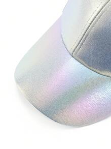 1pc Couple Patent Leather Brim Street Wear Sun-Shielding Decorated Baseball Cap