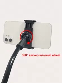 360° Rotatable Bedside Phone Holder, Hands-Free, Stable, Soft Grip Long Arm Clamp Phone Stand