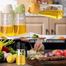 Bộ 4 bình xịt dầu ăn bằng nhựa 2 trong 1, bình đựng dầu ô liu bằng nhựa 15,8oz có chức năng phun sương và nhỏ giọt, bình xịt dầu bằng nhựa 470ml có bộ lọc chống tắc nghẽn, hộp đựng gia vị chống rò rỉ dùng trong nhà bếp, làm salad, chiên rán, nướng. - Nhiều màu - Xem 7