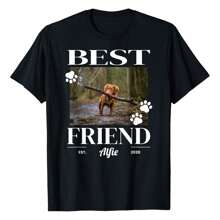 Custom Dog, Cat, Or Pet Photo T-Shirt For Women And - Customize With Your Pet's Name And Photo Fashionable Plus Size Women's T-Shirt, Super Soft And Breathable Cotton | Comfortable Fit, Versatile Everyday Style, Suitable For All Seasons.