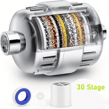 30 Stage Shower Filter, Shower Filter For Hard Water - High Output Shower Water Filter To Remove Chlorine Fluoride Heavy Metals, Improves The Condition Of Your Skin, Hair And Nails - 1 - View 1