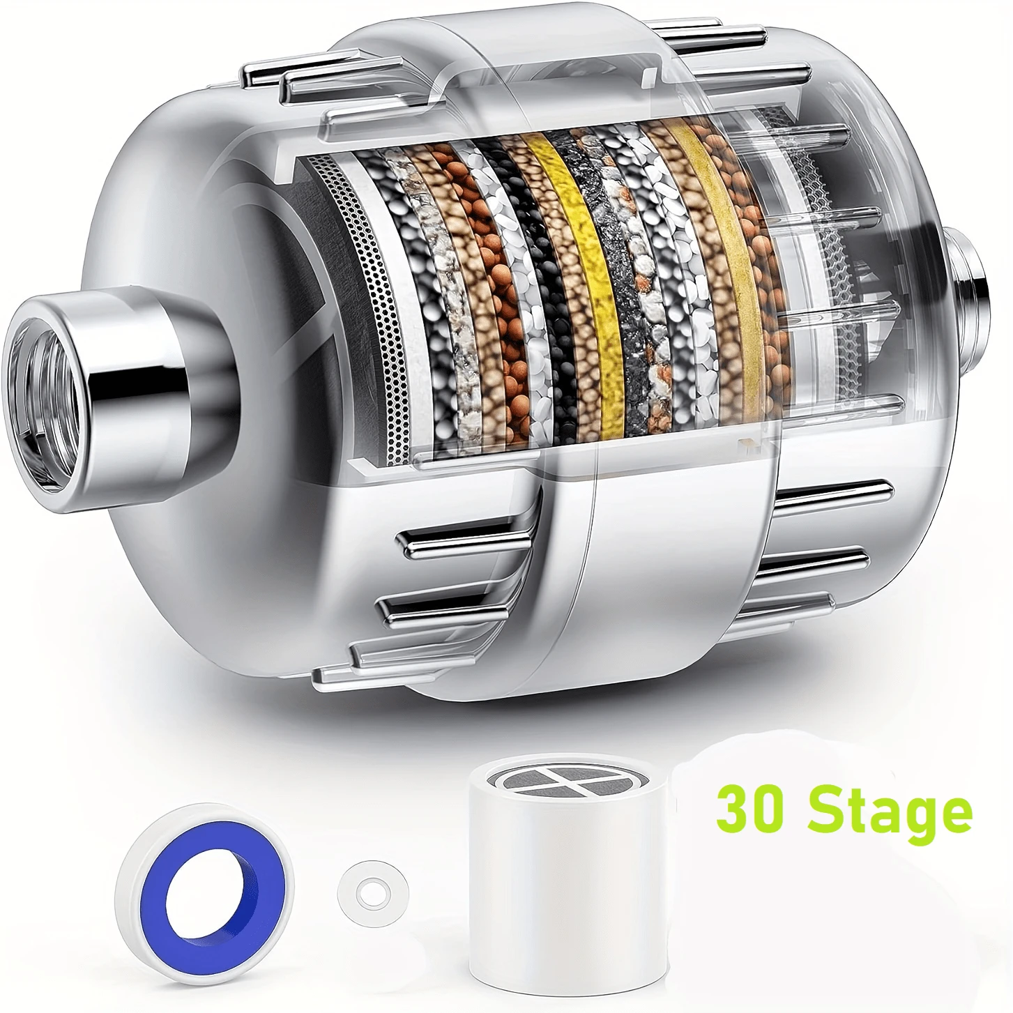 30 Stage Shower Filter, Shower Filter For Hard Water - High Output Shower Water Filter To Remove Chlorine Fluoride Heavy Metals, Improves The Condition Of Your Skin, Hair And Nails - 1 - View 1