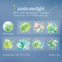 1 rol aquarel tie-dye folie decoratieve tape, Galaxy thema Engels alfabet voor scrapbooking