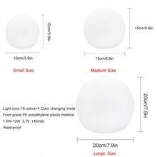 Luz de noche esférica LED con 16 colores, recargable por USB, lampara luminosa de mesa/bar con control remoto inalámbrico, resistente al agua, flotante, para piscina exterior, patio, playa, decoración de fiestas, San Valentín, bodas y festividades