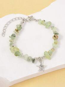 1 件女士时尚天然石串珠海星吊坠手链，适合日常、海滩、度假和旅行佩戴，夏季 - 海星吊墜手鍊 - 查看 14