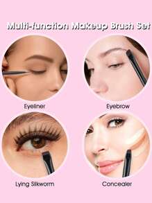 7件套眼部化妆刷套装，包含眼线刷、斜角眼线刷、超细眼线刷、眉刷，方便打造眼影、眼线和眉妆。 - 黑色 - 查看 2