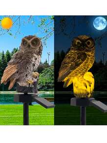 1 Solar LED Resin Owl Courtyard Decorative Light, Semi Embedded Floodlight With Light Sensor, Detachable Fixing Device, Solar Powered, Including Installation Hardware, 600mAh Nickel Battery - Decorative Lawn Light For Garden, Courtyard, Trail, Owl Solar Lights, Outdoor Garden Lighting For Pathway, Yard, Patio - Warm Light - View 8