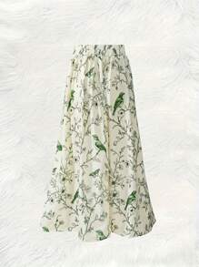 Gonna a fiori casual ed elegante da donna di taglia grande