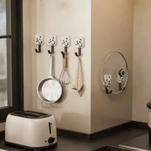 时尚粘性可爱熊猫挂钩：用于毛巾和衣服的壁挂式浴室配件