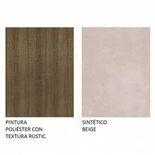 Juego de comedor con mesa y 4 sillas Madesa Rute color marrón y beige 01 diseño moderno para dining familiar cómodo y duradero tela lisa - Marrón y beige - Ver 10