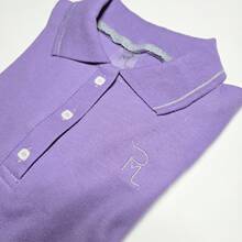 Graphic Print Polo Shirt - Purple - View 3