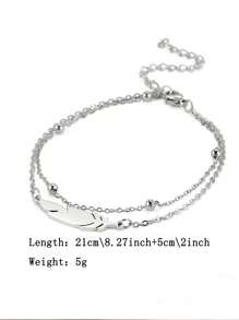Elegant Personalized Double-Layer Feather Beaded Ankle Chain, Luxurious, Stable, Romantic, Casual Daily Fashion, Versatile Style Suitable For Women Any Occasion - Multicolor - View 5