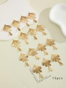 15pcs Metal Textured Earrings Findings - Brass - View 4