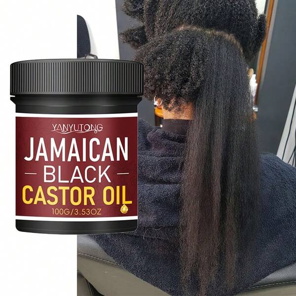 100g Jamaican Black Castor Oil Hair Care, Pure Natural Cold Pressed, Moisturizing And Nourishing The Scalp And Hair Roots, Making The Hair Thicker, Stronger And Healthier, Suitable For All Hair Types Including Curly Hair, Suitable For Both Men And Women