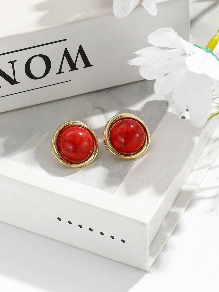 1 par de pendientes elegantes de perla con estilo bohemio y chic, de uso versátil diario